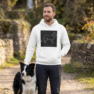 Veste À Capuche Graphisme de chien en ligne minimaliste Border Col