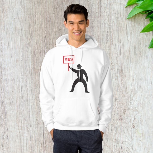 Veste À Capuche Gras Oui Signe Minimaliste Stick Figure Manifestat (Créateur téléchargé)