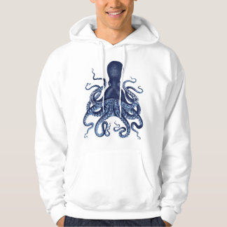 Veste À Capuche Gravure Vintage, Octopus, Kraken, Nautique