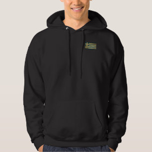 Veste À Capuche Grèce Drapeau Vintage Grunge Hommes Noirs