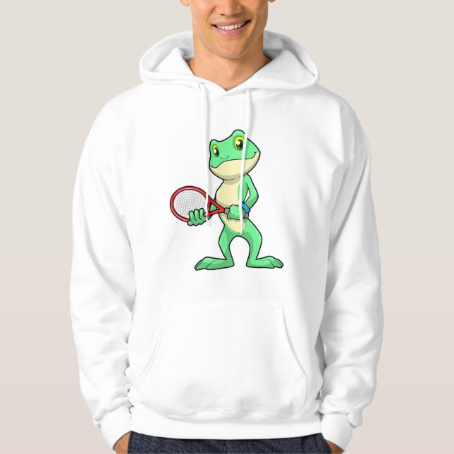 Veste À Capuche Grenouille au tennis avec raquette de tennis (Devant)