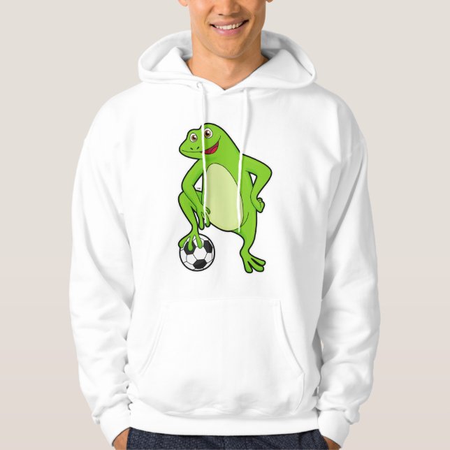 Veste À Capuche Grenouille comme joueur de football avec balle de  (Devant)