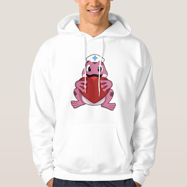 Veste À Capuche Grenouille en tant qu'infirmière avec coeur (Devant)