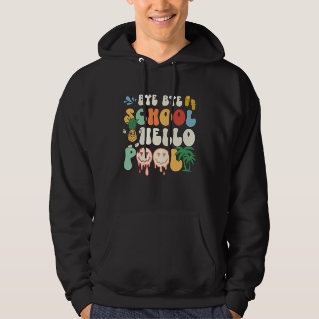 Veste À Capuche Groovy Last Day Of School Hello Summer Teacher Kid (Devant)