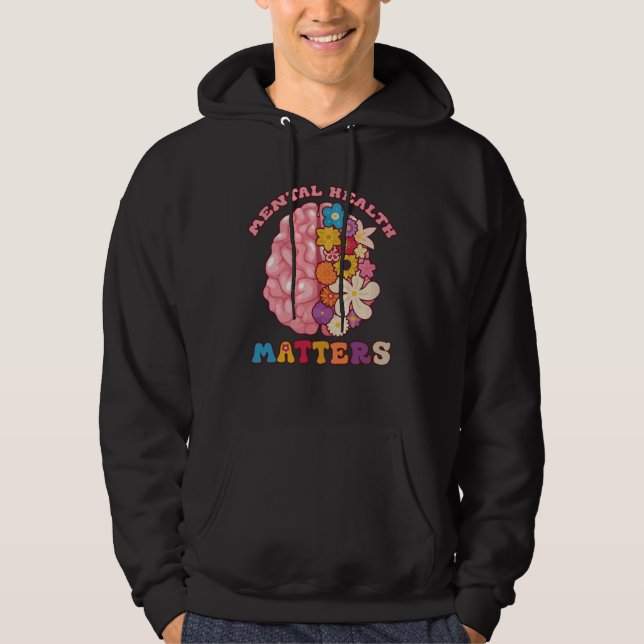 Veste À Capuche Groovy Mental Health Matters Human Brain Illness A (Devant)