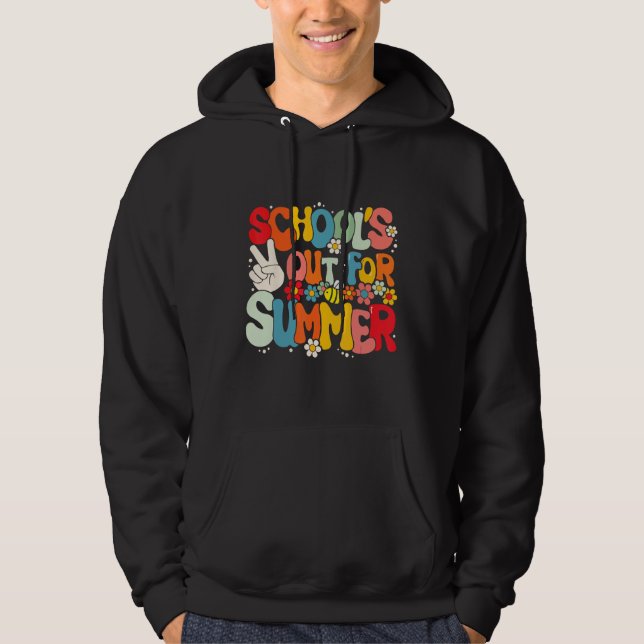 Veste À Capuche Groovy School s Out For Summer Graduation Teacher  (Devant)
