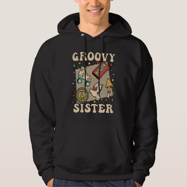 Veste À Capuche Groovy Sister 70s Aesthetic Nostalgia 1970's Retro (Devant)