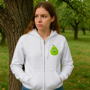 Veste À Capuche Grumpy Fuzzy Pear Visage Fruit drôle Caractère