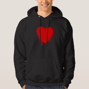 Veste À Capuche Grunge Heart - Rouge