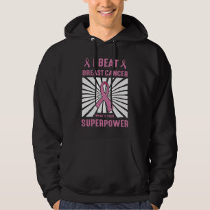 Veste À Capuche Guerrier Fighter I Beat Breast Cancer Survivant