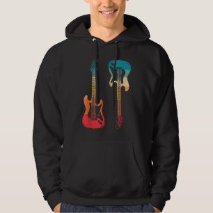 Veste À Capuche Guitare Rétro Guitariste Guitare Électrique Basse 