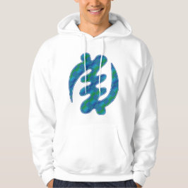 Veste À Capuche Gye Nyame Adinkra Bleu Vert Kente K16