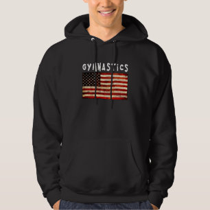 Veste À Capuche Gymnastique Grunge Américain Drapeau USA