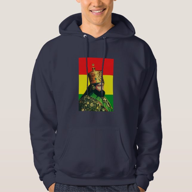 Veste À Capuche Haile Selassie Jah Rastafari Reggae Rasta Roots  (Devant)