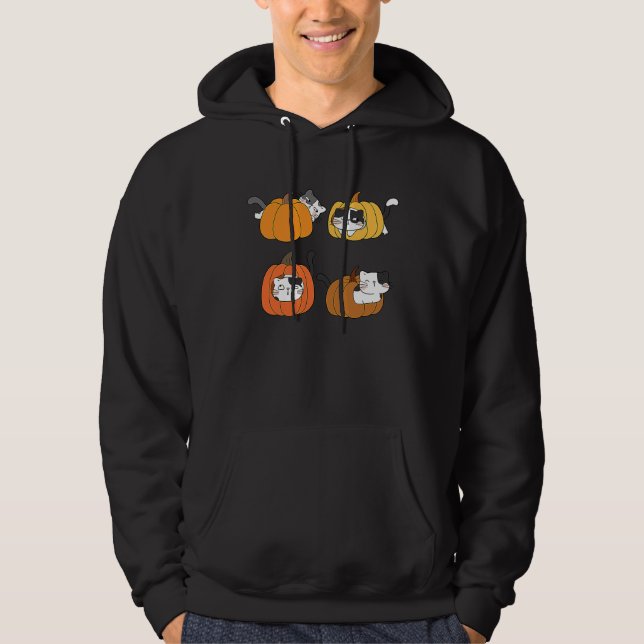 Veste À Capuche Halloween Jack O Lantern Pumpkin Cat Full Moon (Devant)