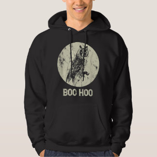 Veste À Capuche Halloween Owl Retro Pleine lune Boo Distressed Cad