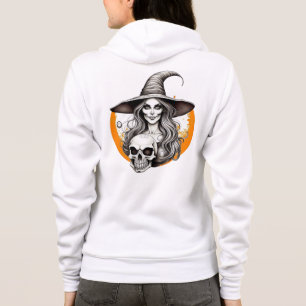 Veste À Capuche Halloween sorcière et squelette Art réaliste crayo