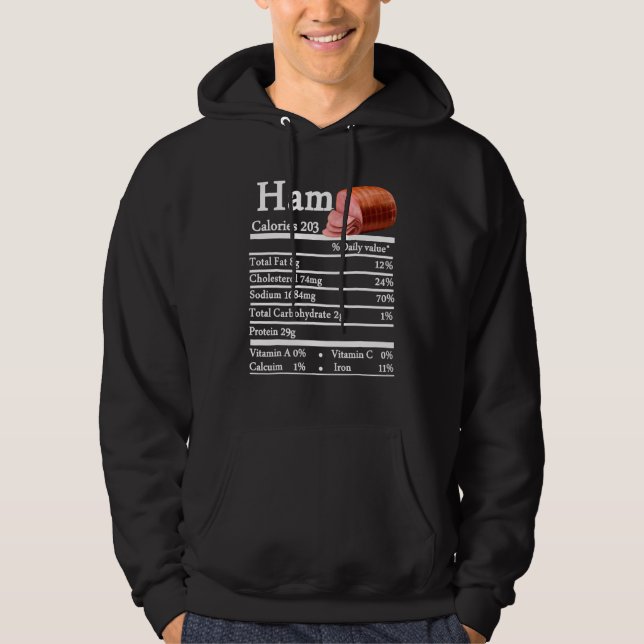 Veste À Capuche Ham Nutrition Thanksgiving Christmas Costume Food  (Devant)