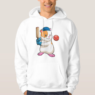 Veste À Capuche Hamster au cricket avec batte de cricket & Casquet
