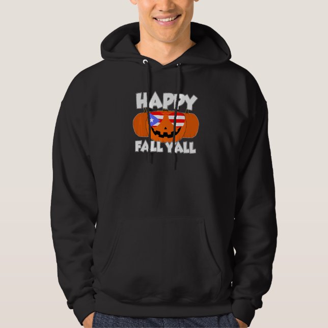 Veste À Capuche Happy Fall Y'all Thanksgiving Pumpkin Puertorico G (Devant)
