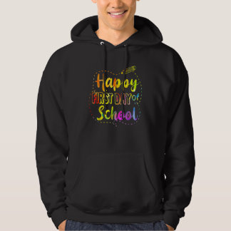 Veste À Capuche Happy First Day Of School Tie Dye Back To School T