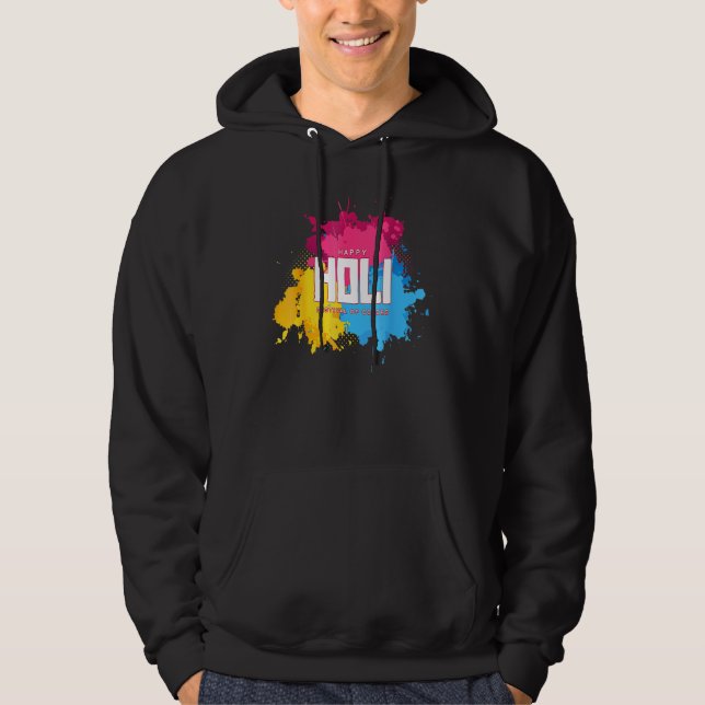 Veste À Capuche Happy Holi 2022 Couleurs de la fête indienne Salut (Devant)