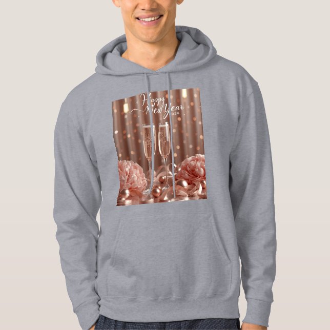 Veste À Capuche happy new year 2026 champagne glow hoodie (Devant)