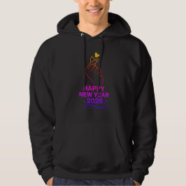 Veste À Capuche Happy New Year 2026 Gold Hand Heart Hoodie