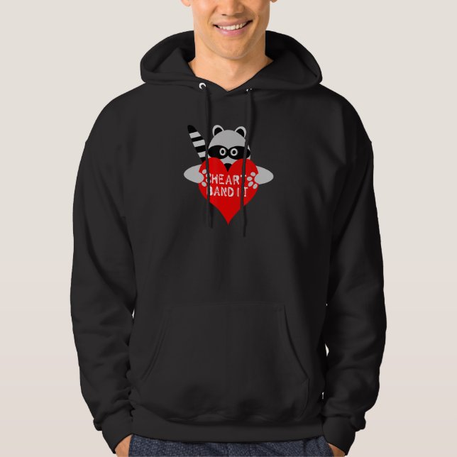 Veste À Capuche Heart Bandit Cute Raccoon Anniversary Valentine's  (Devant)