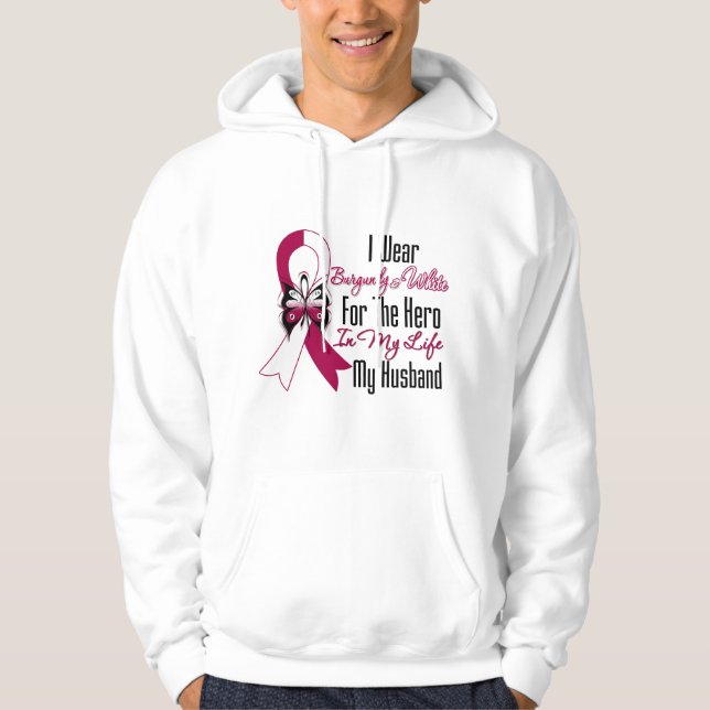 Veste À Capuche Héros de cancer de la tête et du cou mon mari (Devant)