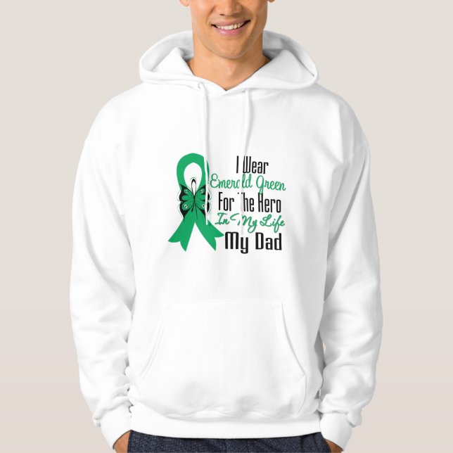 Veste À Capuche Héros de ruban de Cancer de foie mon papa (Devant)