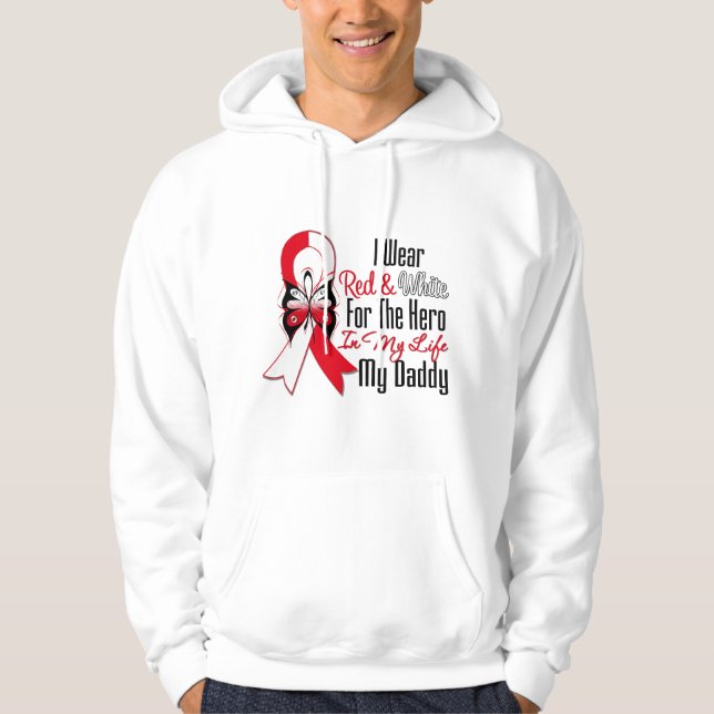 Veste À Capuche Héros oral de ruban de Cancer mon papa (Devant)
