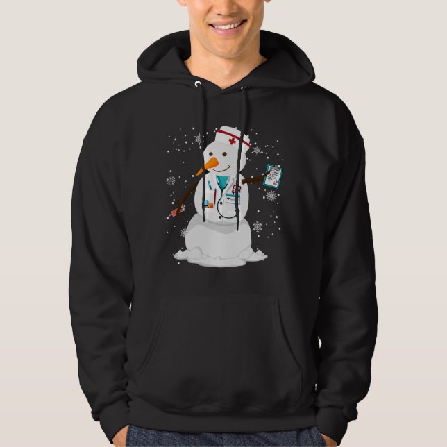 Veste À Capuche hiver familial père Noël bonhomme de neige infirmi (Devant)