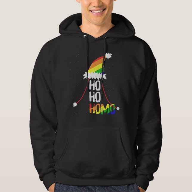 Veste À Capuche Ho Ho Filles Homos Santa Hat Christmas LGBT Pride  (Devant)