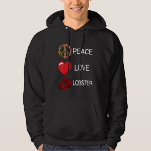 Veste À Capuche Homard Amour Paix Cœur Homard Rouge Fruits de Mer