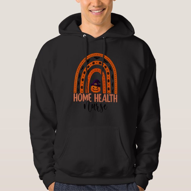 Veste À Capuche Home Health Nurse Nursing Rainbow Halloween Pumpki (Devant)