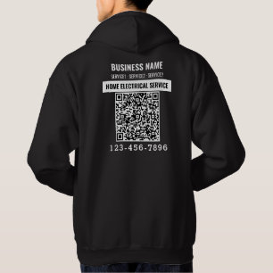 Veste À Capuche Home service électrique code QR Logo travail perso