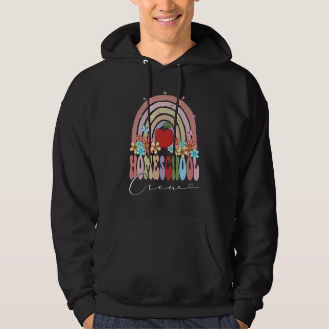 Veste À Capuche Homeschool Crew Back To School Rainbow Retro Groov (Devant)
