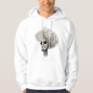 Veste À Capuche Homme aux cheveux bouclés avec lunettes noires