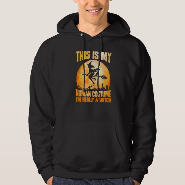 Veste À Capuche Homme C'est mon costume humain Je suis vraiment un (Devant)