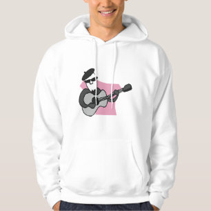 Veste À Capuche Homme portant un béret jouant de la guitare acoust