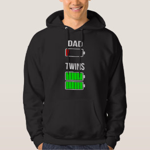 Veste À Capuche Hommes Fatigué Papa Faible Batterie Jumeaux Plein 