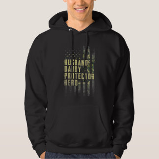Veste À Capuche Hommes Mari Daddy Protecteur Héros Drapeau América