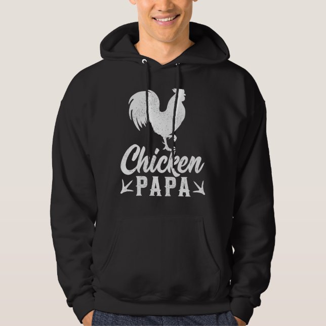 Veste À Capuche Hommes Poulet Agricole Poulet Poulet Papa's Da (Devant)