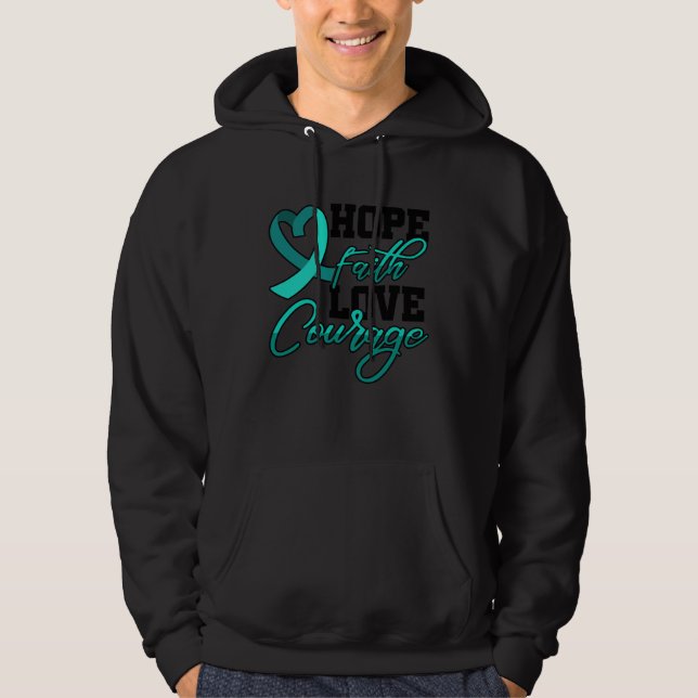 Veste À Capuche Hope Faith Love Courage PSTD Stress Awareness Mont (Devant)