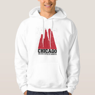 Veste À Capuche Horizon rouge de ville de Chicago, l'Illinois  