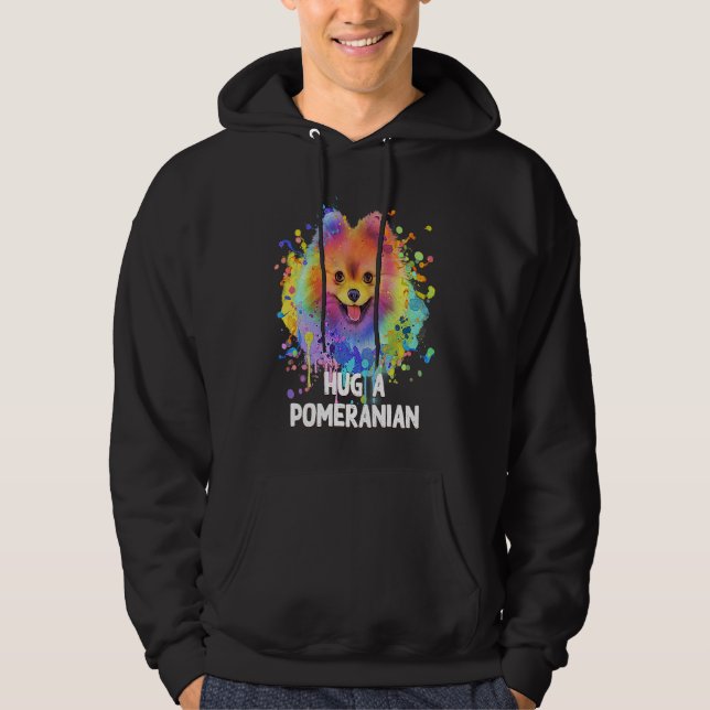 Veste À Capuche Hug a Pomeranian Dog  Sayings Pets Quotes Pom Pom (Devant)
