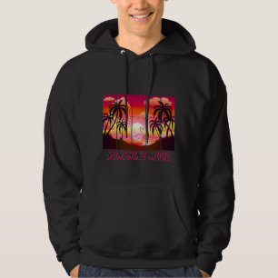 Veste À Capuche Humeur Ensoleillée Flamant Rose Art du Coucher de 