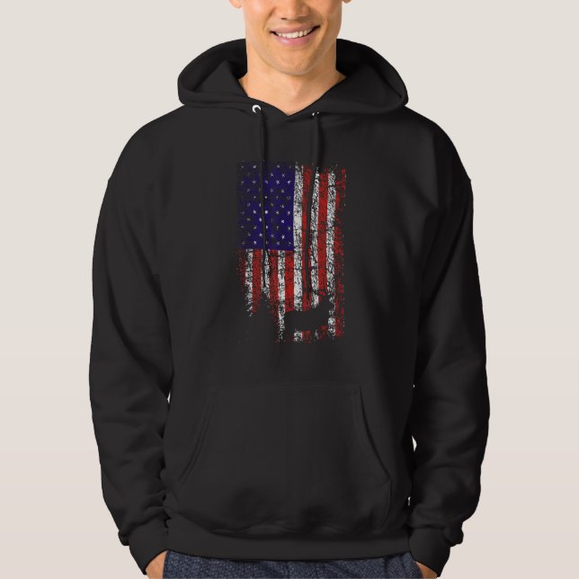 Veste À Capuche Hunter Deer Forest US Flag America Hunting Patriot (Devant)