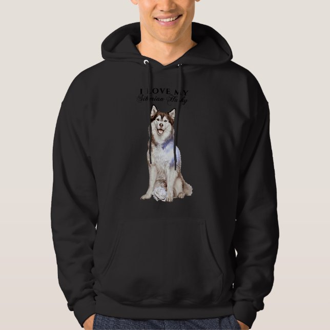 Veste À Capuche Husky Sibérien Et Rose (Devant)
